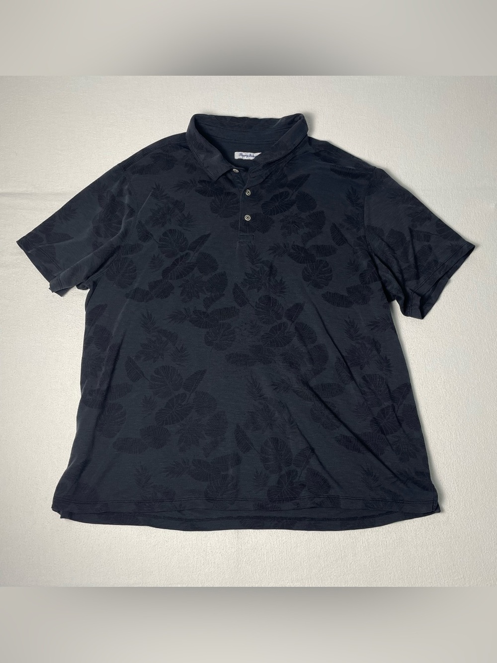 Tommy Bahama Black Floral Jacquard Polo